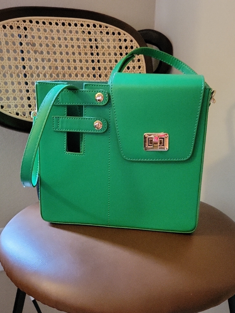 Green Structured Crossbody Water Cup Purse